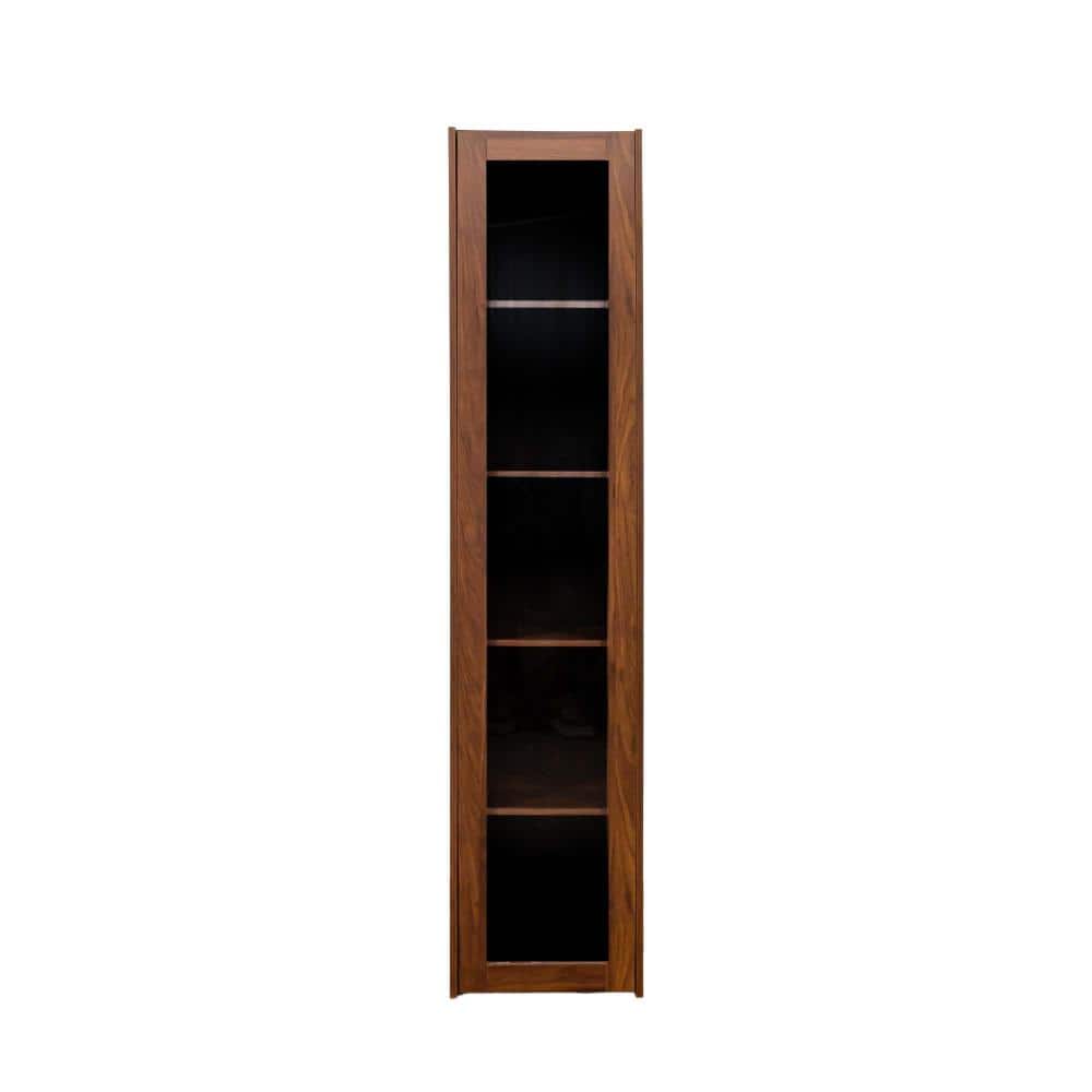 16 in W x 16 in D x 71 in H Linen Cabinet, Bookshelf Cabinet in Walnut with 5 Shelves, LED Lights, Acrylic Plate Door price history on PriceWatchPro