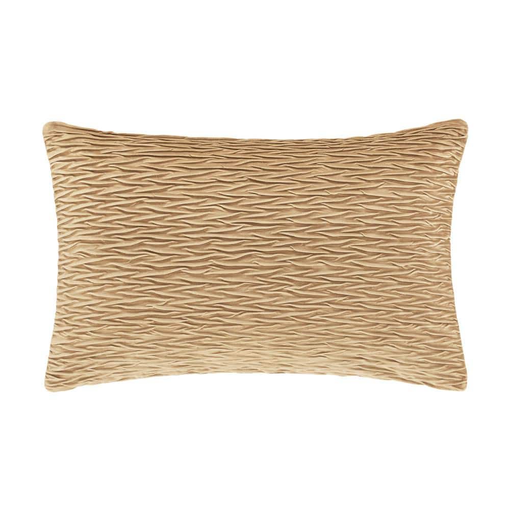 Toulhouse Ripple Gold Polyester Lumbar Decorative Throw Pillow Cover 14 x 4