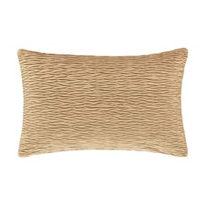 Toulhouse Ripple Gold Polyester Lumbar Decorative Throw Pillow Cover 14 x 40 in.
