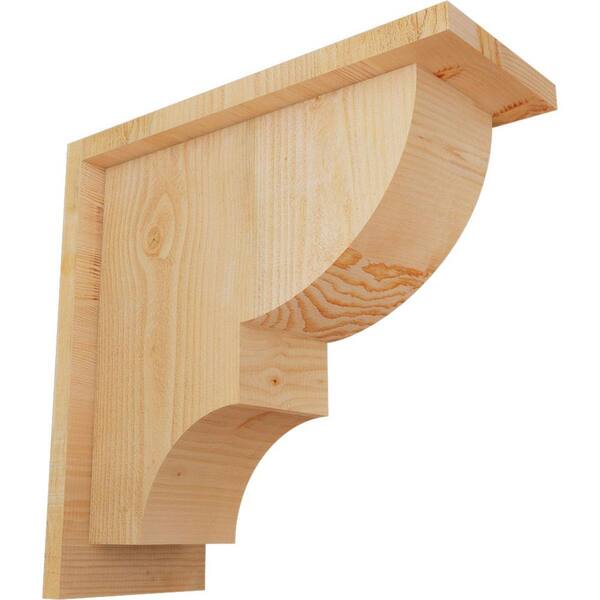 Ekena Millwork 6 in. x 14 in. x 14 in. Douglas Fir Ridgewood Rough Sawn Corbel with Backplate