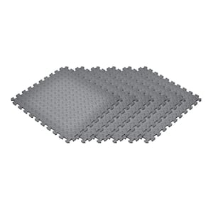 Gray 24 in. x 24 in. EVA Foam Solid Color Diamond Plate Interlocking Tile (60-Tile)