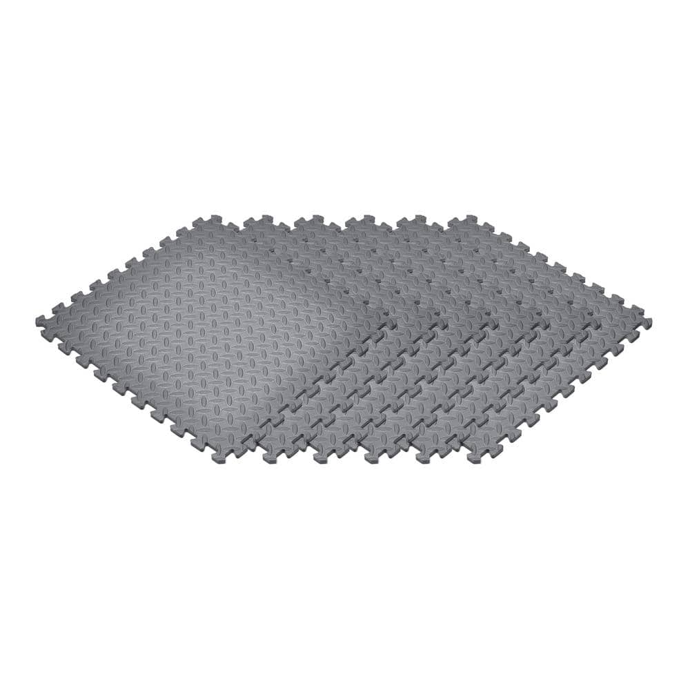 Gray 24 in. x 24 in. EVA Foam Solid Color Diamond Plate Interlocking Tile (42-Tile) price history on PriceWatchPro