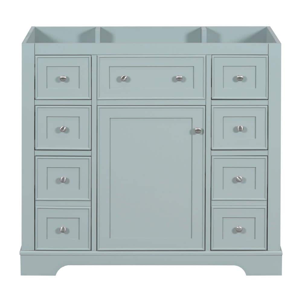 36 in. W x 18 in. D x 33 in. H Bath Vanity Cabinet without Top in Green wit