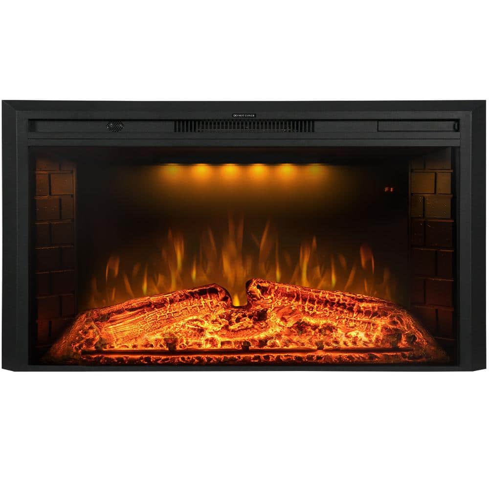 50 in. Electric Fireplace Inserts with Fire Crackling Sound, Adjustable Top