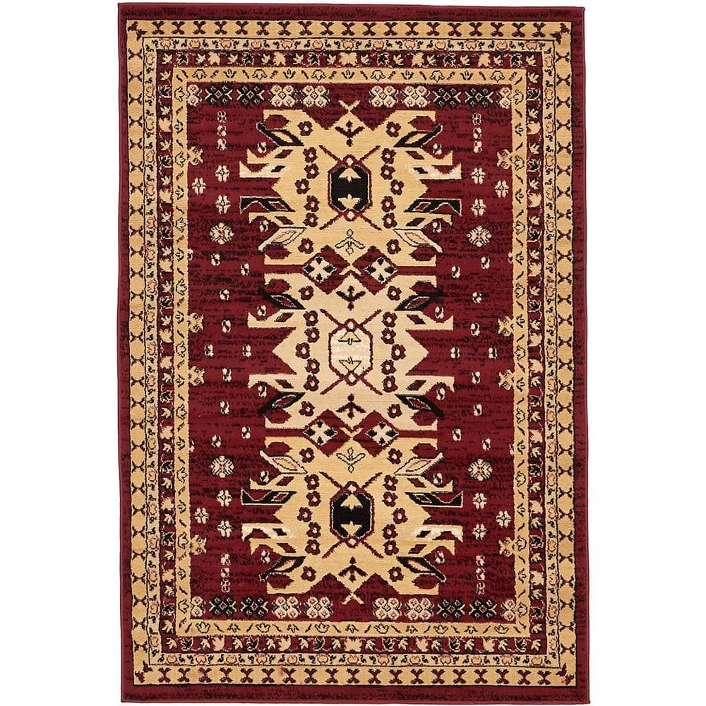 Taftan Oasis Red 4' 0 x 6' 0 Area Rug -  Unique Loom, 3137467