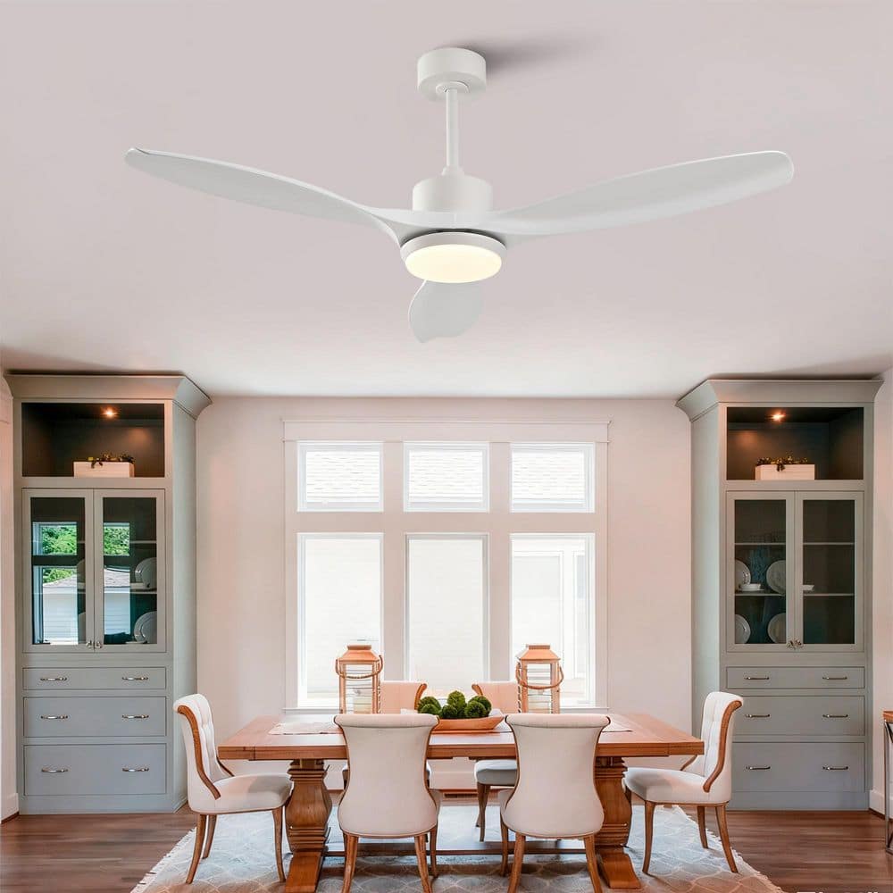 52 in. Indoor White Downrod Mount Standard Ceiling Fan with ABS Blades, Dimmable, Reversible DC Motor for Living Room price history on PriceWatchPro