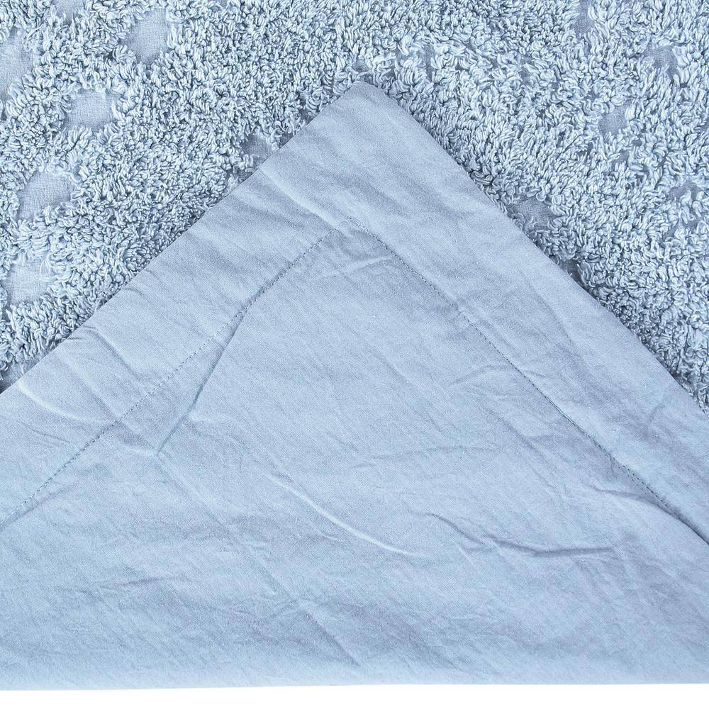 Blue Cotton Tufted Floral Euro Sham