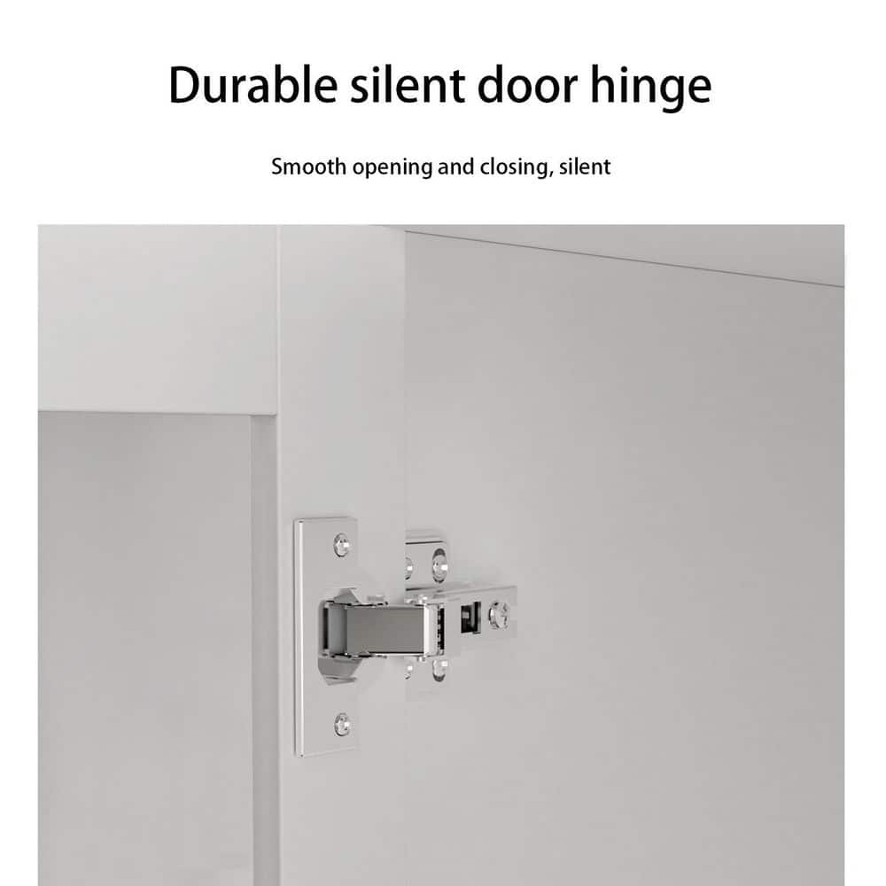 White Wood Armoires Wardrobe W/Mirror, Pulling Hanging Rod, Drawers and Shelves( 15.8 in. D x 35.5 in. W x 70.8 in. H) - thumbnail 10
