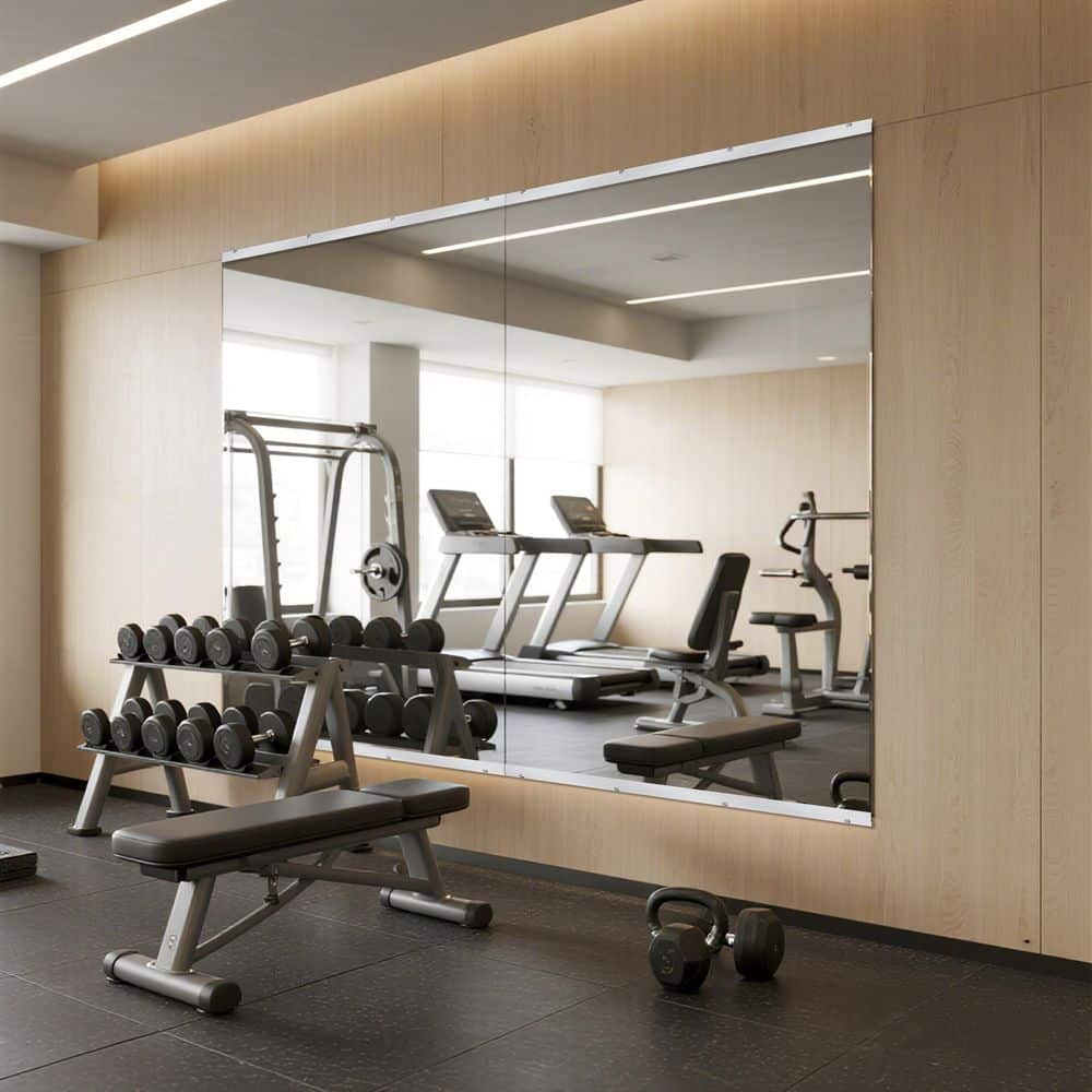 Sxiawe 46 in. W x 72 in. H Shatterproof Rectangular Frameless Edge