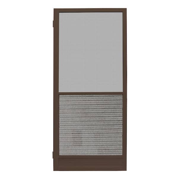 Unique Home Designs 30 in. x 80 in. Riviera Bronze Outswing Metal Hinged Screen Door
