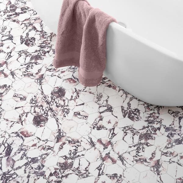 Touche 4 in. Hex Rubis 12 in. x 14 in. Porcelain Floor and Wall Mosaic Tile (6.78 sq. ft./Case)