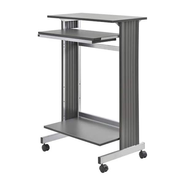 Buddy Products 29.3 in. Rectangular Charcoal/Silver Standing Desks with Adjustable Height