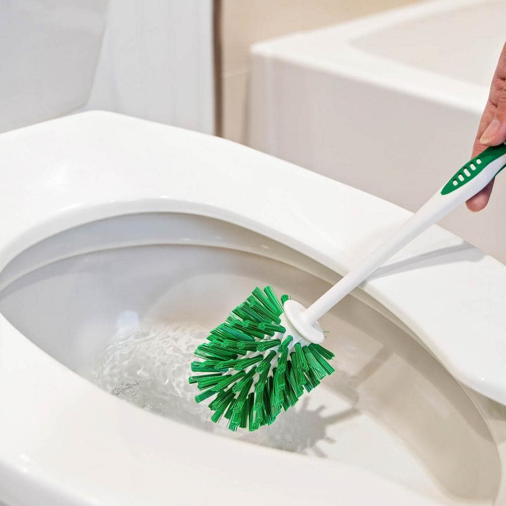 Libman Green and White Polypropylene Toilet Brush and Plunger Set
