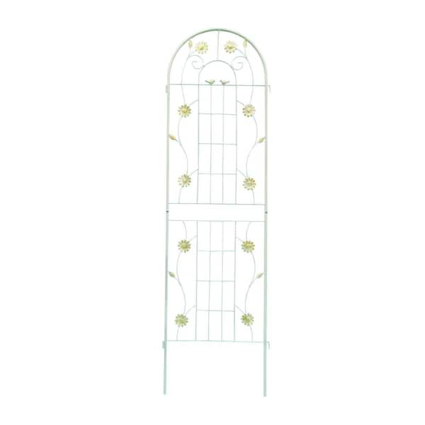 Unbranded Cream White 71 in. Metal Garden Trellis, Rustproof Outdoor Trellis for Climbing Plants Flower Support (2 Pack)