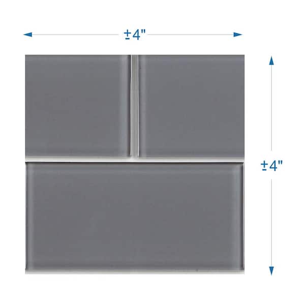 SpeedTiles Take Home Sample Brunello Gray 4 in. x 4 in. x 5 mm Glass Peel and Stick Wall Mosaic Tile (0.11 sq.ft/Each)