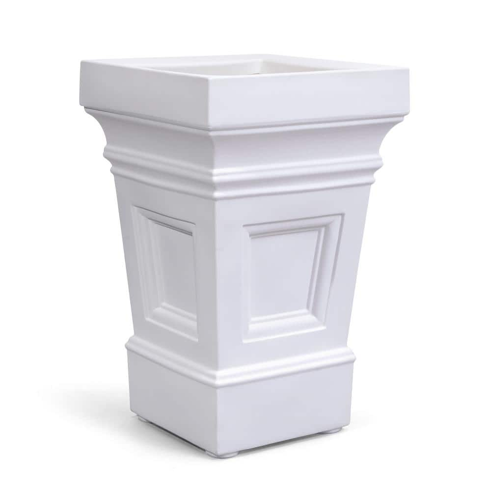 Step2 Atherton Large 24 in. H x 15.5 in. W x 15.5 in. D Classic White Resin Square Indoor/Outdoor Planter