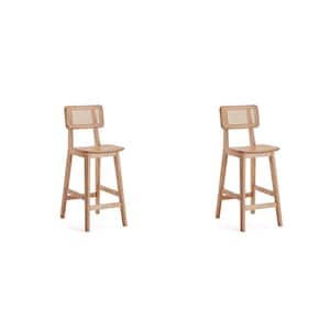 Versailles 40.16 in. Nature Ash Wood Counter Height Bar Stool (Set of 2)