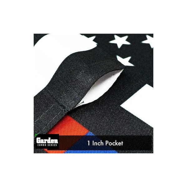 Oyezvary 1 ft. x 1.5 ft. Printed Polyester Thin Blue and Red Line