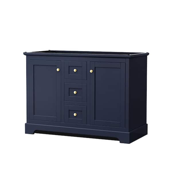 Wyndham Collection Avery 47.25 in. W x 21.75 in. D Vanity Cabinet Only in Dark Blue