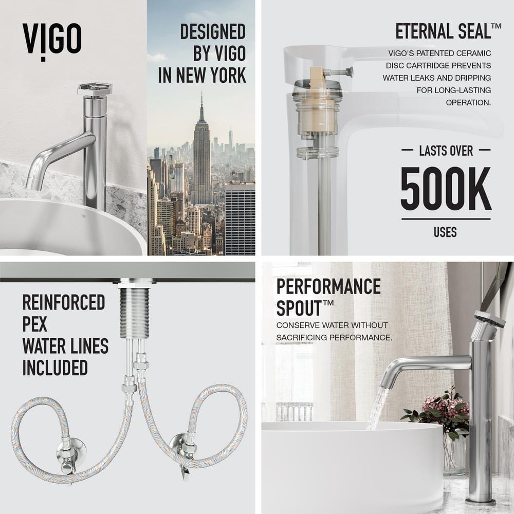 Ruxton Modern Chrome Single-Handle Vessel Bathroom Faucet