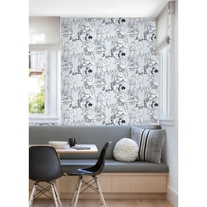 Illustrative Blue Leisure Ladies Novelty Vinyl Peel and Stick Wallpaper Roll