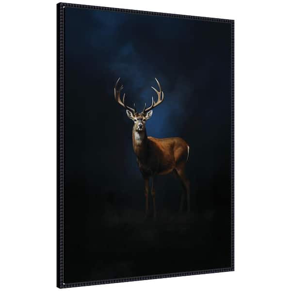 Sylvie "Cobalt Night Sky Deer" by The Creative Bunch Studio Animals Framed Art Print 38 in. x 28 in.