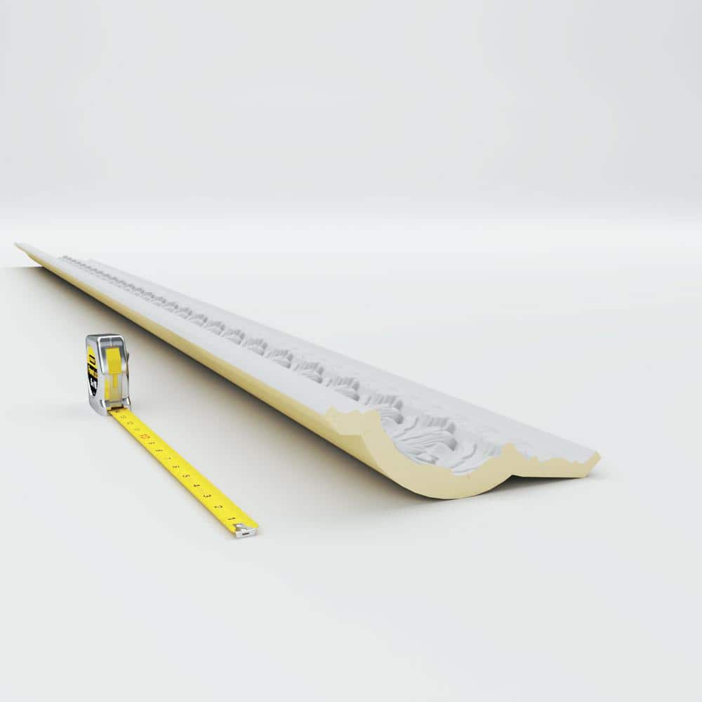 Odessa Leaf Dentil White Polyurethane Crown Moulding, 94.5 in