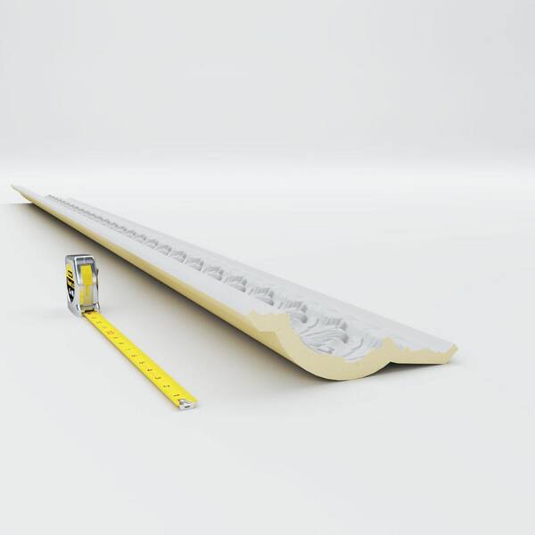 Ekena Millwork 5-1/2 in. x 7-3/4 in. x 94-1/2 in. Polyurethane Odessa Leaf Dentil Crown Moulding