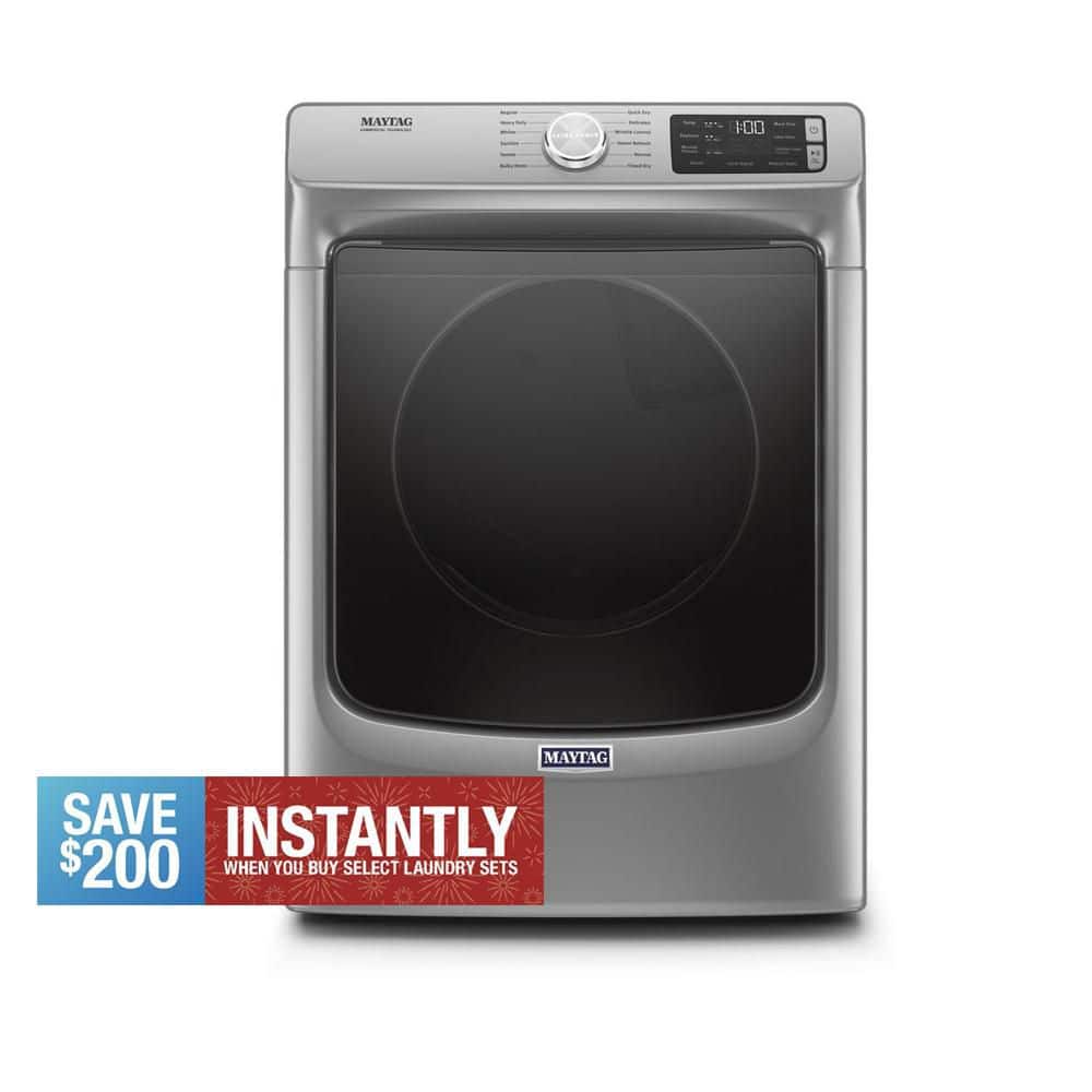 7.3 cu. ft. 240-Volt Metallic Slate Stackable Electric Vented Dryer with Steam, ENERGY STAR
