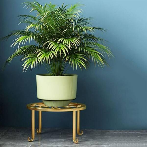 1-Tier Gold Metal Plant Stand (9.4 in. H W x 5.1 in. H) L0D9GXRZ8V