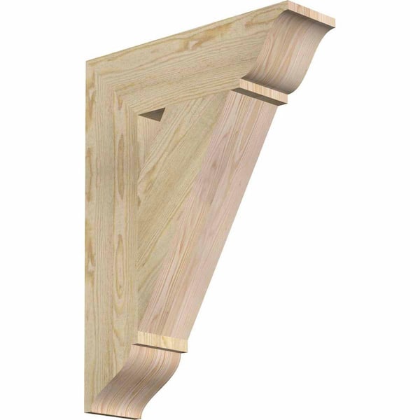 Ekena Millwork 6 in. x 30 in. x 22 in. Douglas Fir Traditional Rough Sawn Bracket