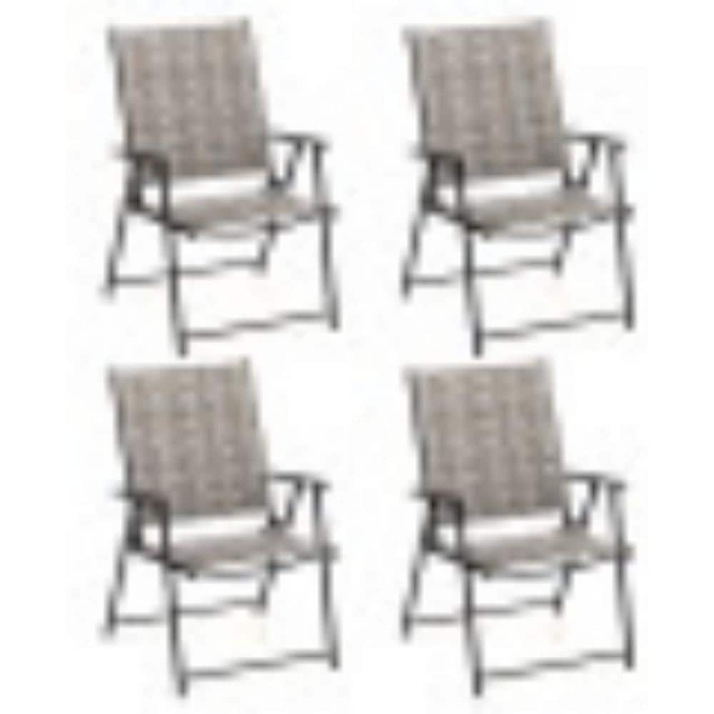 Metal Patio Folding Chairs with Armrests and Portable Lawn Chairs for Garden Backyard (Set of 4) price history on PriceWatchPro
