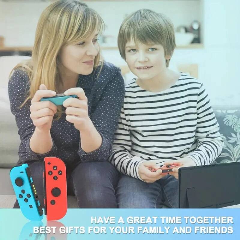 2-Left and Right Wireless Controller Replacement For Nintendo Switch, Support Wake-up Function with Wrist Strap