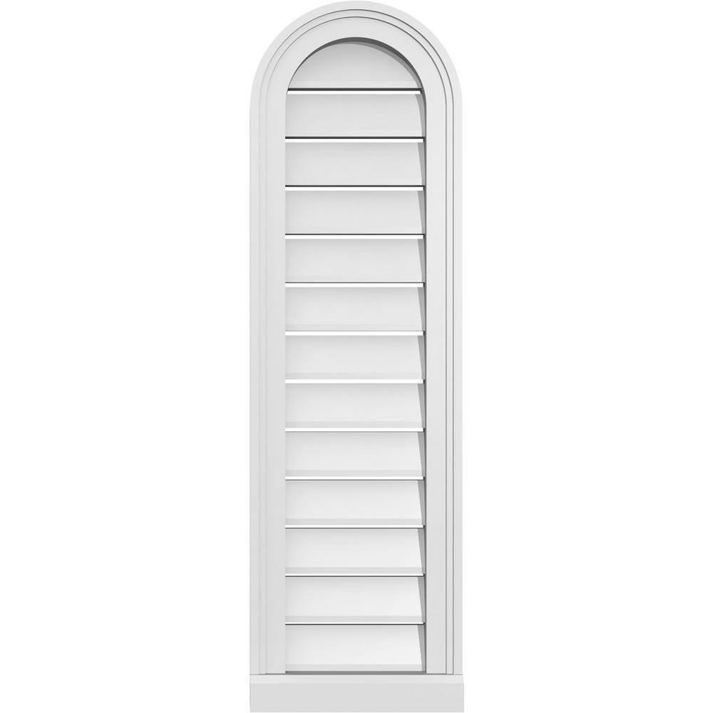 12 in. x 40 in. Round Top White PVC Paintable Gable Louver Vent Functional price history on PriceWatchPro