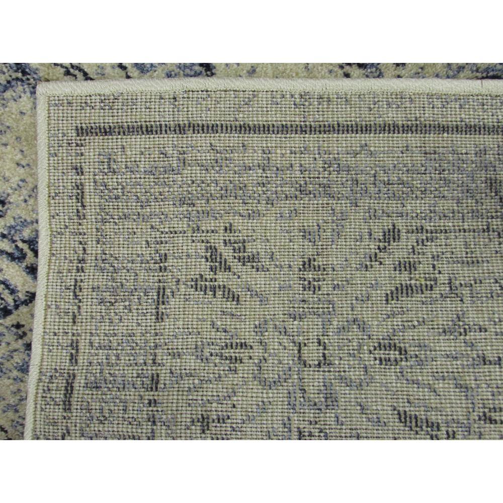La Jolla Blue and Ivory Synthetic Rectangular Area Rug