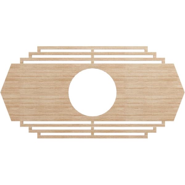 Ekena Millwork 34 in. x 12.5 in. x 0.25 in. Wood Medallion Moulding