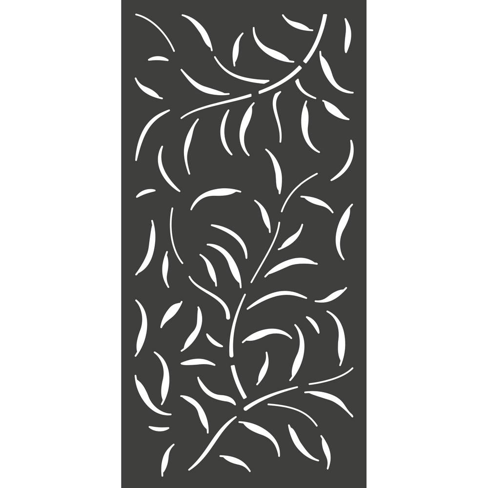 Modinex 6 ft. x 3 ft. Charcoal Gray Composite Decorative Fence Panel ...