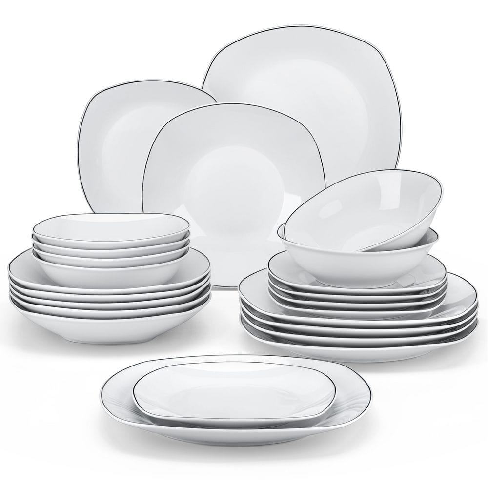 Nora Black White Luxury Dinnerware Set