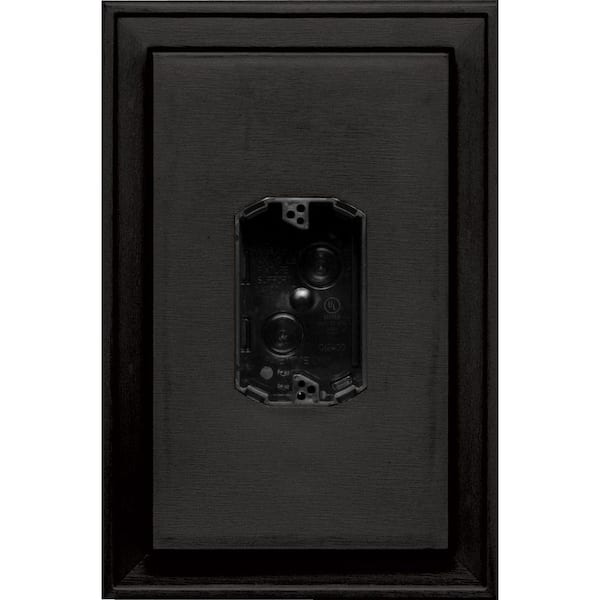 Builders Edge 8.125 in. x 12 in. #002 Black Jumbo Electrical Mounting Block Centered