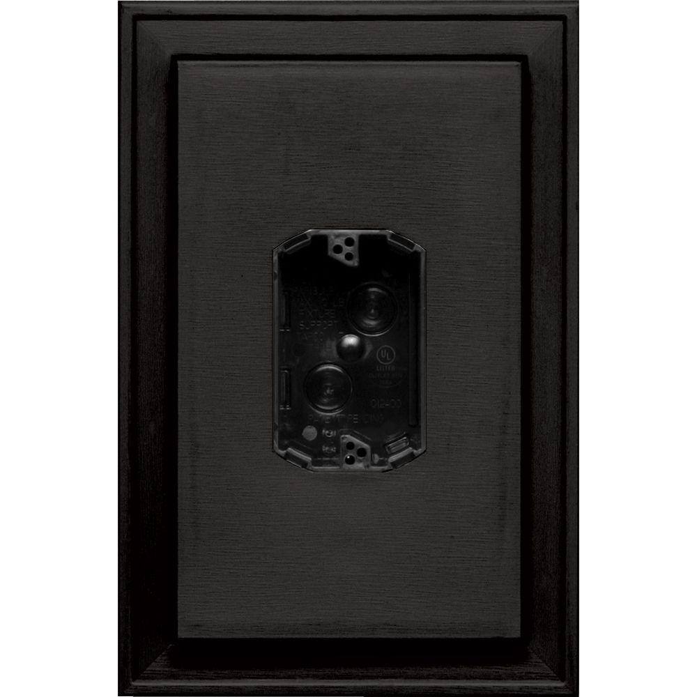 Builders Edge 8.125 in. x 12 in. 002 Black Jumbo Electrical Mounting Block Centered