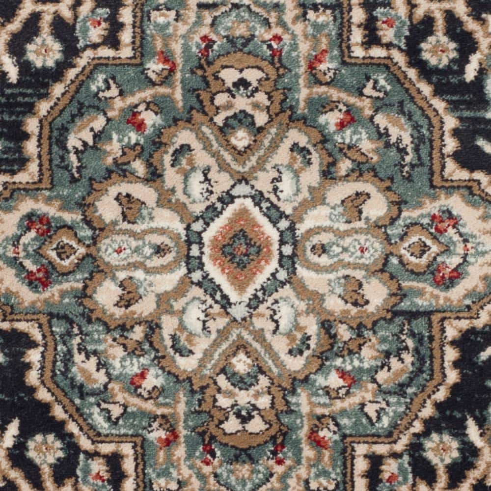 Lyndhurst Anthracite and Teal Synthetic 4' x 6' Rectangular Area Rug