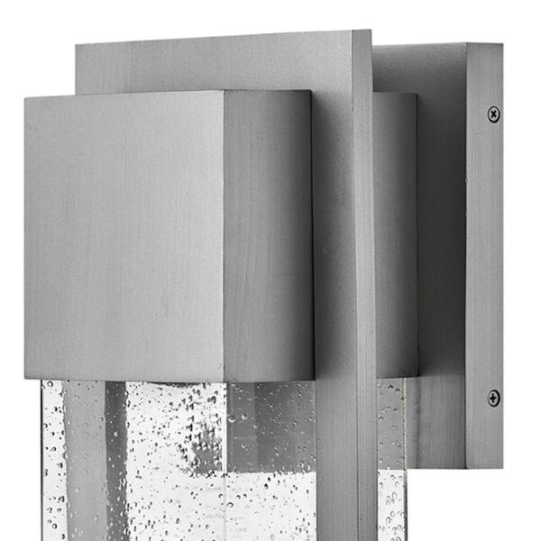 LARK - Alex 1-Light Antique Brushed Aluminum Hardwired Outdoor Wall Lantern Sconce