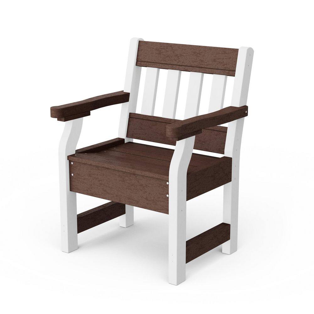 Wildridge Heritage Tudor Brown and White HDPE plastic outdoor garden chair.