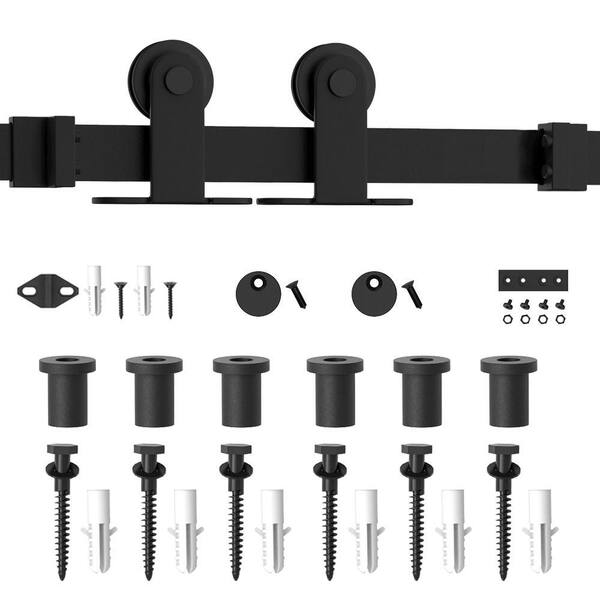 WINSOON 9 ft. /108 in. Top Mount Sliding Barn Door Hardware Track Kit ...