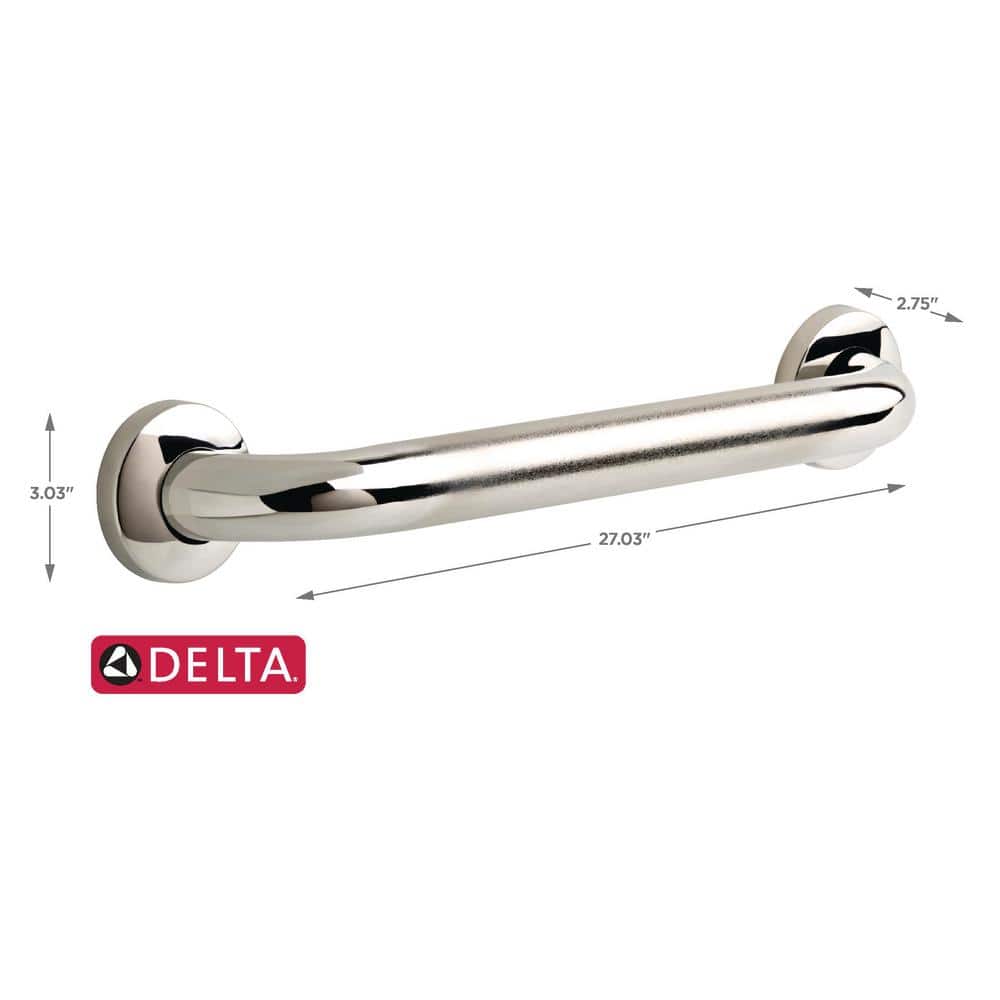24" Stainless Steel Wall Mounted Grab Bar with Concealed Screws