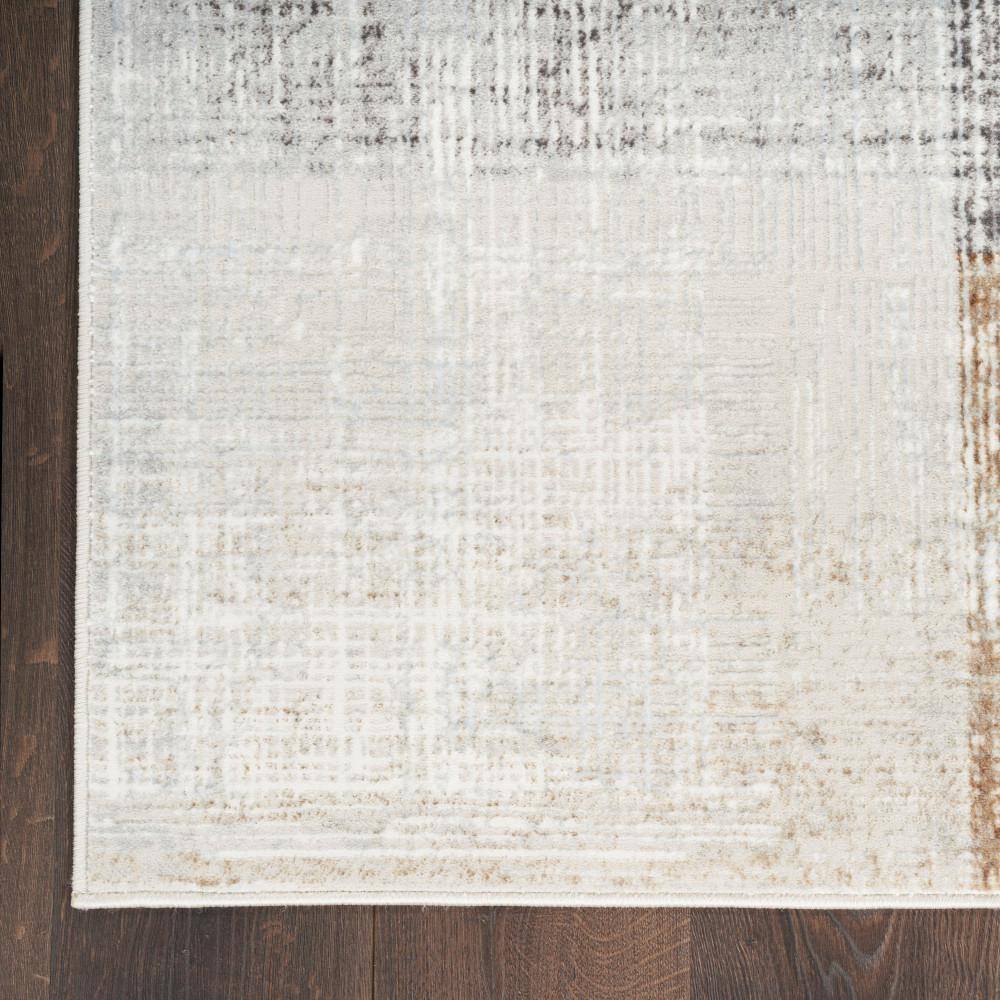 Gray Abstract Synthetic 5'3" x 7'3" Area Rug