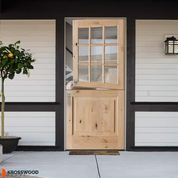 Krosswood Doors 36 in. x 80 in. Farmhouse Knotty Alder Right