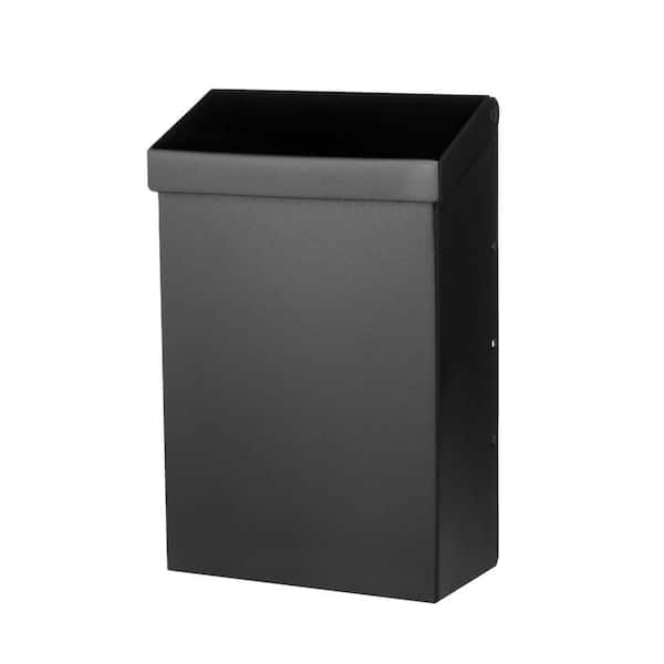 Modern Heritage Textured Black, Small, Galvanized Steel, Wall-Mount Mailbox
