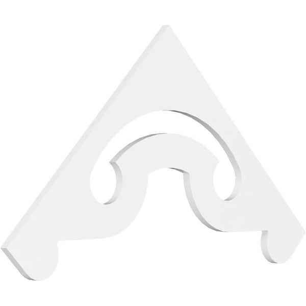 Ekena Millwork 1 in. x 48 in. x 24 in. (12/12) Pitch Northwest Gable Pediment Architectural Grade PVC Moulding