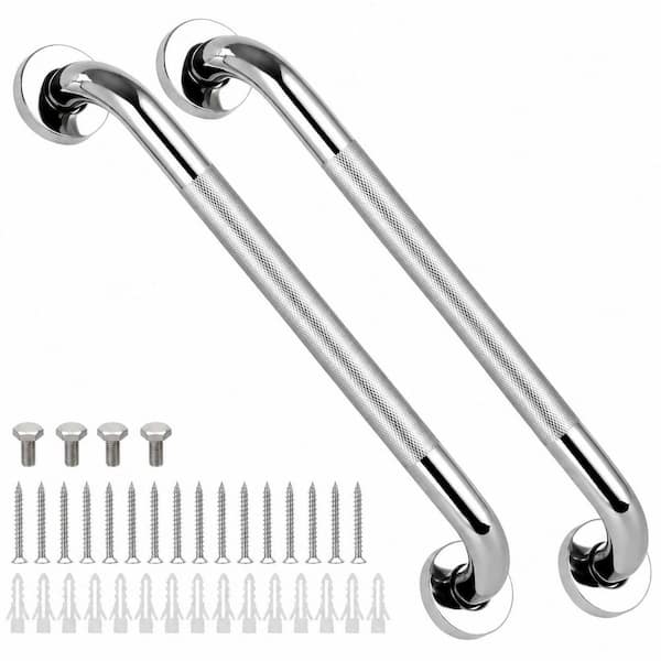 Stainless Steel 2-Pack 24 Inch Shower Grab Bars, Anti-Slip Handle, Safety Hand Rail Support for Bathroom